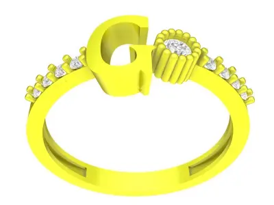 Luxury Letter G Ring 3D Jewelry Model 4368 3D print model
