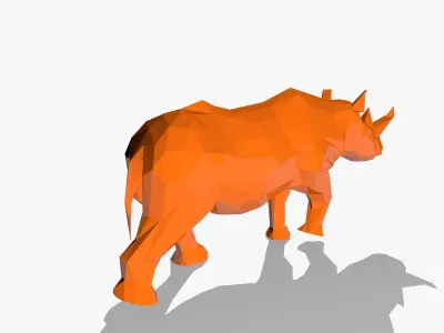 Rhino in Low Poly Style Low-poly 3D model