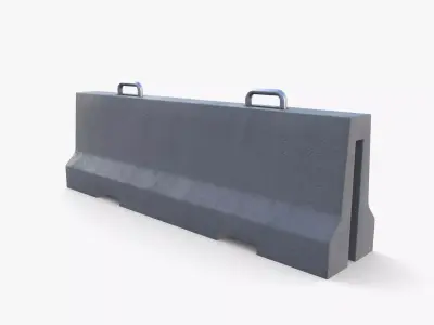 Concrete barrier Low-poly 3D model