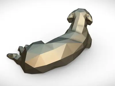 Golden Retriever figure low poly 3D print model