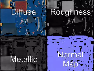 Floral Blue Canopy model pack Low-poly 3D model