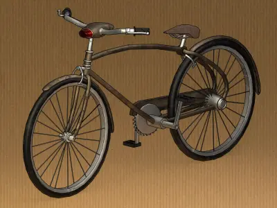 Cartoon Bicycle Game Ready Low-poly 3D model