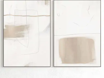 Plaster Two Photo Frame 315 Low-poly 3D model