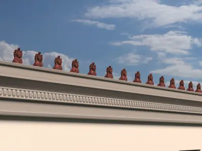 Greek Architectural Roof Decoration Low-poly 3D model
