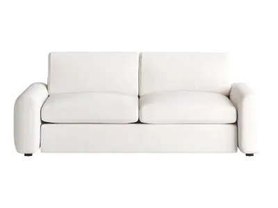 WHITE PERFORMANCE FABRIC APARTMENT SOFA 3D model