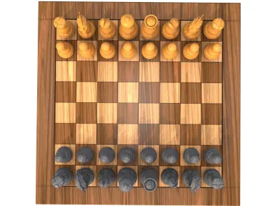 Chess Board lowpoly board game 3d model  Low-poly 3D model