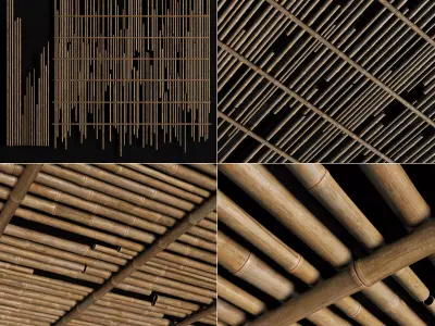 Ceiling bamboo cage random decor n1 3D model