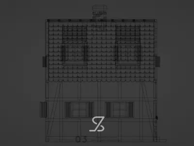 Half-timbered House Free low-poly 3D model