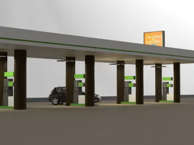 Gas station 3D model buy