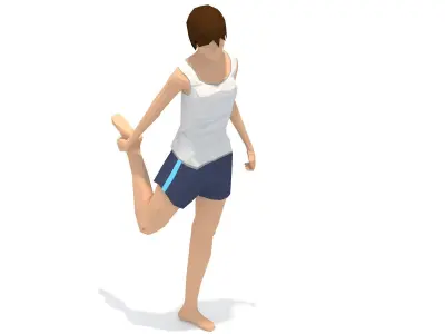 King Dancer Pose Yoga Exercise Woman Animation Low-poly 3D model