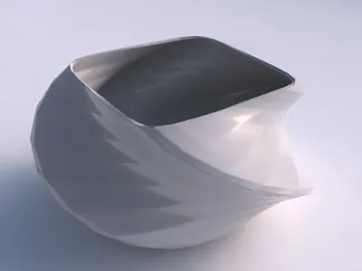 Bowl helix with sections and twisted lines 3D print model