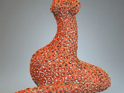 Sculpture Woman of the rings 3D model