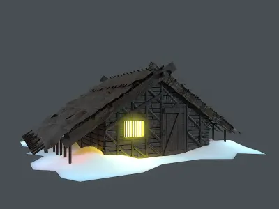 Medievval Wooden House 3D model