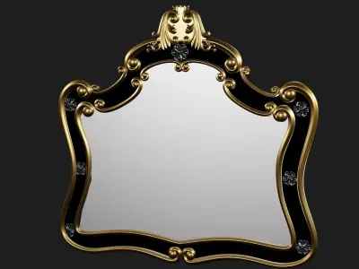 Ornamental Mirror Low-poly 3D model