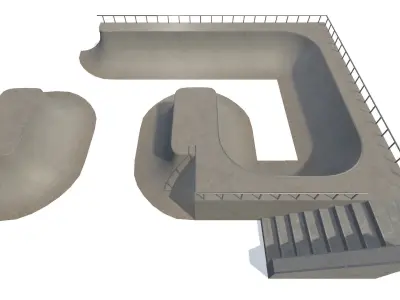 Lowpoly Skatepark Pack  Low-poly 3D model