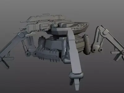 Spider-Tank sci - fi robot Free low-poly 3D model