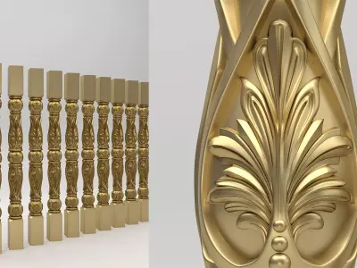 Carved Baluster 3D model