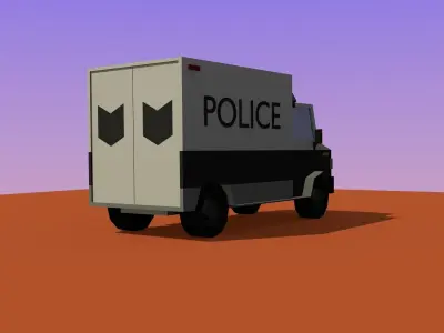 low poly police truck Free low-poly 3D model