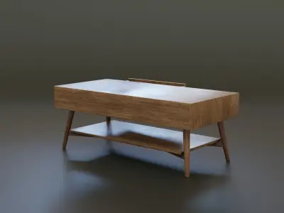 Mid-Century Coffee Table Low-poly 3D model
