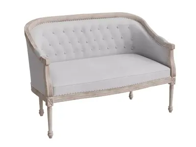 Classical Tufted Fabric Loveseat 3D model