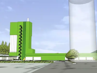 Layout of mini Cement plant 3D model