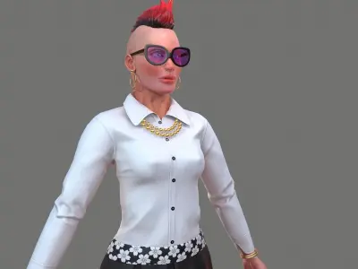 Free Lady Free low-poly 3D model