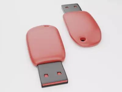 Pen-Drive 3D Model Low-poly 3D model