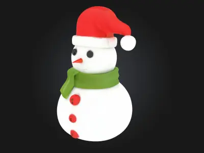 Festive Snowman  A Cheerful Icon of Winter Joy 3D model