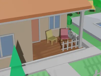 Low poly house low poly environment Free low-poly 3D model