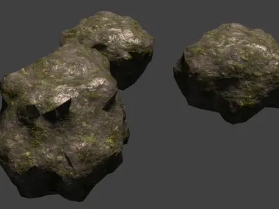 HD Rocks with Textures Free 3D model
