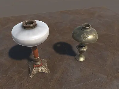 Antique Lamps UNITY and BLENDER Low-poly 3D model