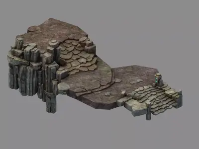 Stone Fallen Land - Stone Road Aisle 01 3D model