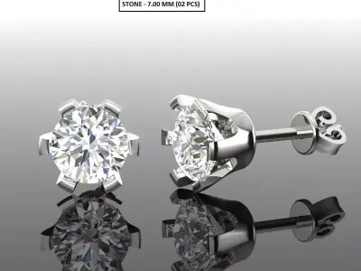 Women Diamond Earrings 3D print model