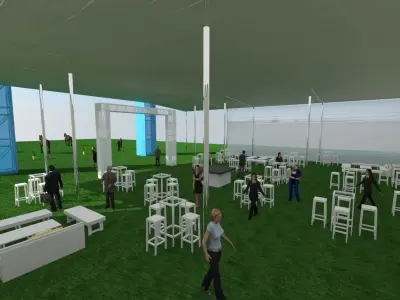 Open awning design for 500 people 3D model