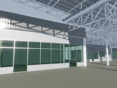 Showroom Service Center And Warehouse 3D model