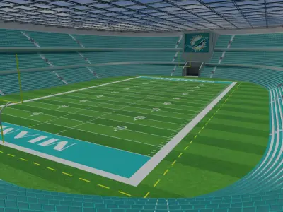 Miami Dolphins - American Football Stadium Low-poly 3D model