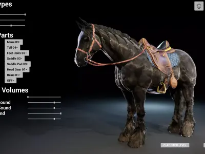 Horse Configurator PLUG AND PLAY Low-poly 3D model