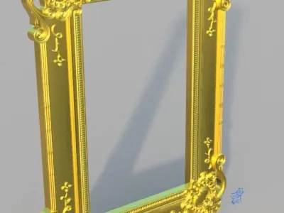 Carved mirror frame Free 3D print model