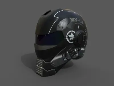 Helmet military Scifi low poly combat  Low-poly 3D model
