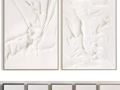 Plaster Two Photo Frame 448 Low-poly 3D model