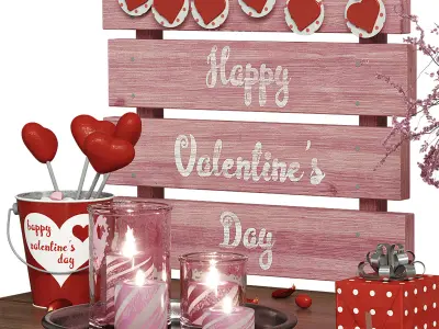 Valentine decorative trolley 3D model