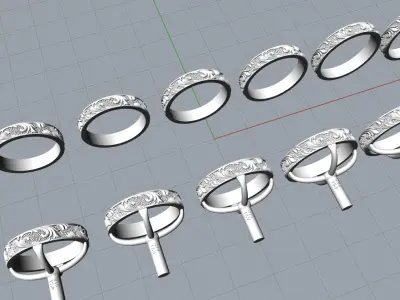 Wedding ring Golden Ratio R18 all sizes 3D print model