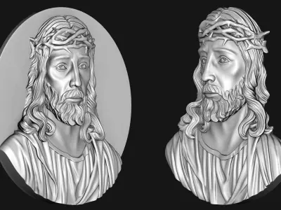Jesus Bas Relief Medallion And Pendant  3D print model