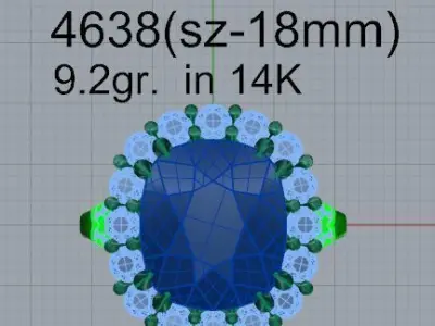 Cushion Halo Ring 4638 3D print model