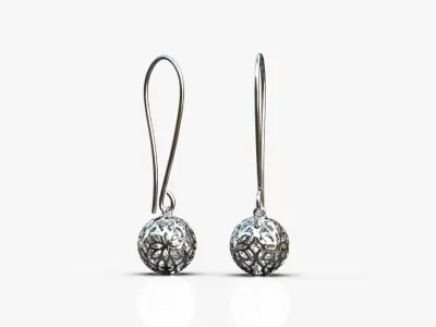 Charm Spherical earrings 3D print model