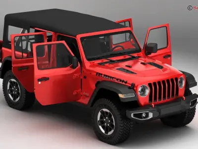 Jeep Wrangler Rubicon 4 Door 2018 3D model