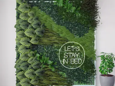 Modern Wall Planting Green 3D model