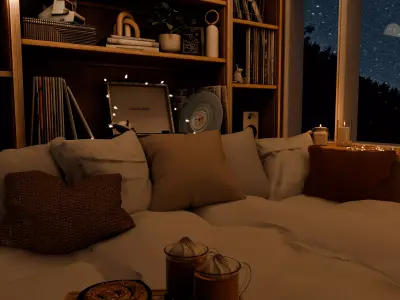 Cozy Nook 6 Blender Scene 3D model