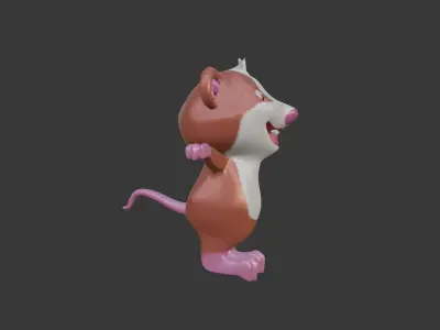 Stylish Low Poly Cartoon Mouse 3D Model Low-poly 3D model