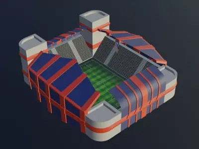 Football Stadium - Atletico Madrid Low-poly 3D model